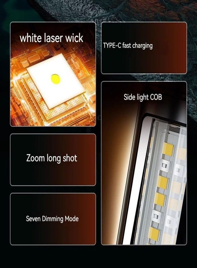 DotCom Metal Led Torch Light Long Range 2 Km with Type C Charging Port & 6 in 1 Torch (Black, 13.5 cm, Rechargeable) - Image 5